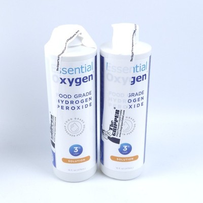 2x Essential Oxygen Food Grade Hydrogen Peroxide - 3% Solution 32 fl oz Liq