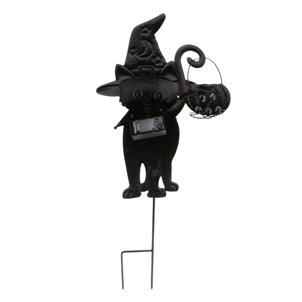 Illuminated Happy Halloween Trick or Treating Black Cat Garden & Yard Stake - Image 2 of 4