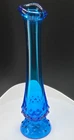 Vintage Fenton Colonial Blue/Cobalt - Hobnail Glass Swung Bud Vase 8.5”