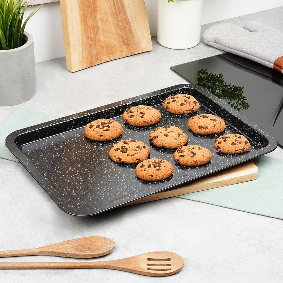 Backblech Ofenblech Kuchenblech Backform mit Granitbeschichtung 43x29x2 cm - Bild 2 von 4