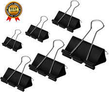 Binder Clips Paper Clamps Assorted Sizes 100 Count Black X Large Large...