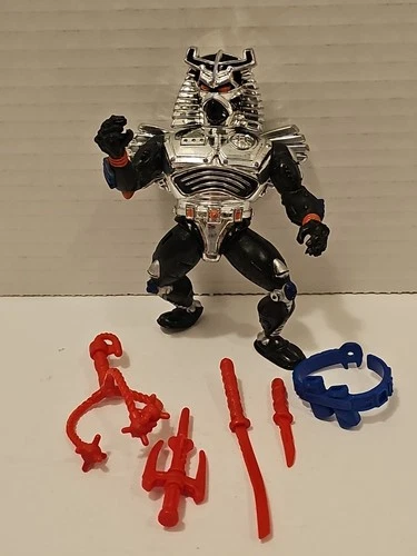 Vintage TMNT 1991 CHROME DOME 100% COMPLETE A+ MI T Chrome Paint Ninja Turtles