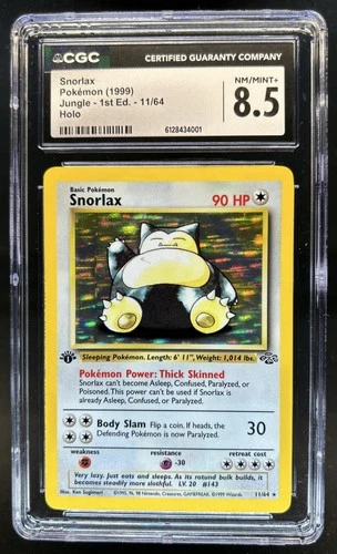 1999 Pokemon Jungle 1st Edition Snorlax #11/64 CGC 8.5