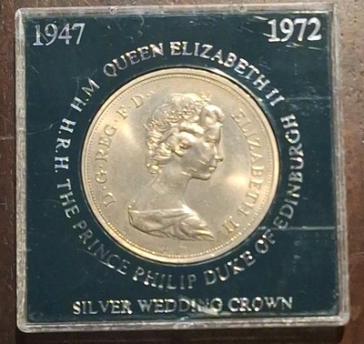 シルバーウェディングクラウン 1947-1972 Queen Elizabeth II Silver Wedding Crown Commemorative Coin 1947