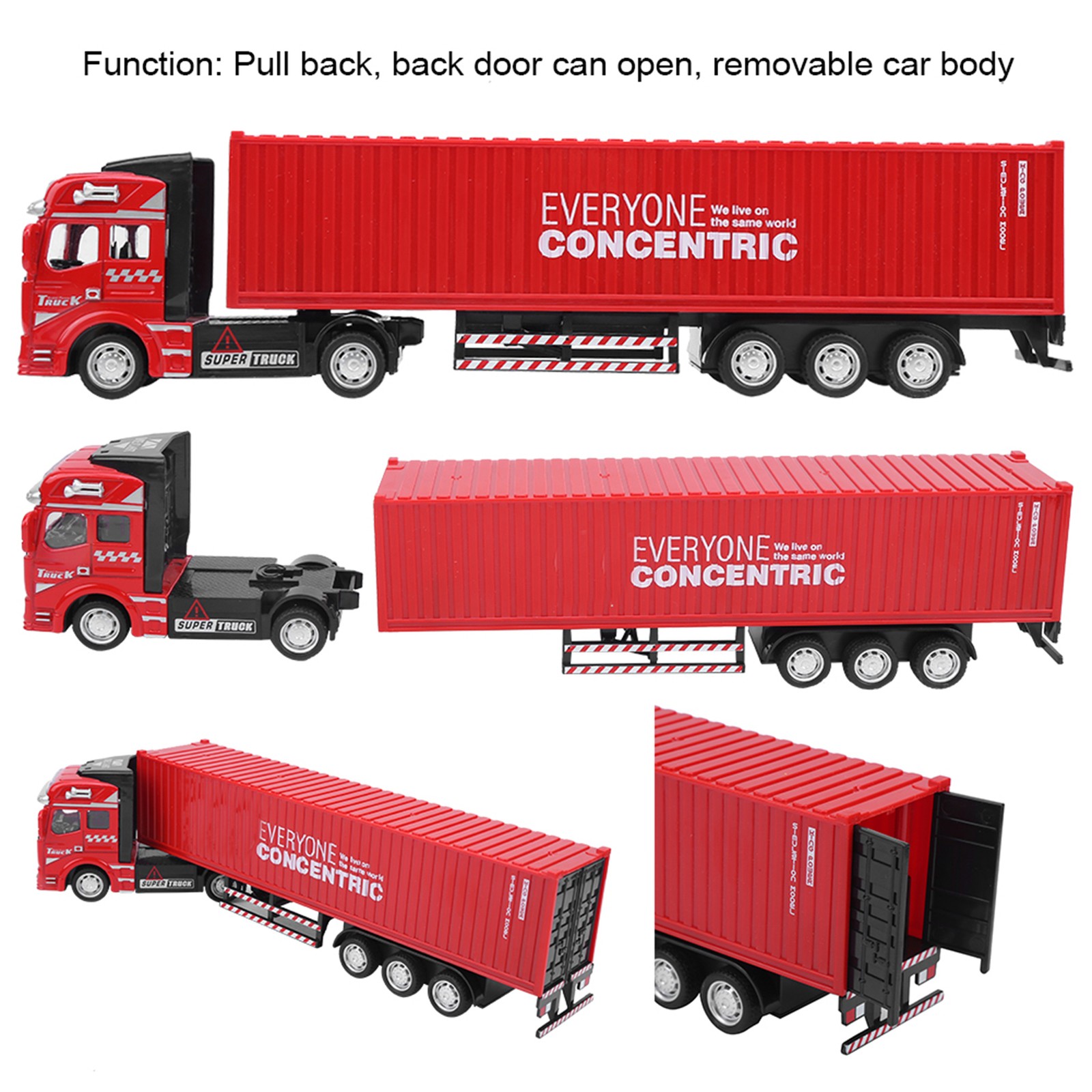 1: 48 Alloy Container Truck Model Toy Highly Simulation For Kids Yellow Trending
