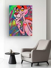 Opera D'arte Res2 Original Pink Panther Rif Quadro Canvas Pop Art 