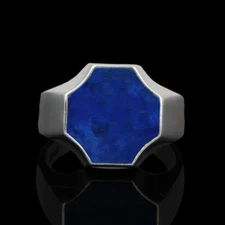 Lapis Lazuli Gemstone Men's Ring 925 Sterling Silver Handmade Gemstone Jewelry