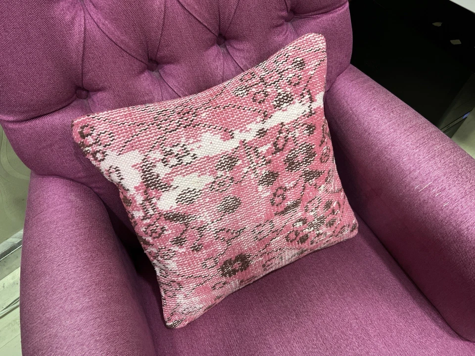 Vintage Rug Pillow Cover 16x16, Handmade Turkish Cushion Case, Home Decor Pillow - Image 3 of 4