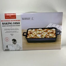 NEW Emeril Lagasse BLUE Rectangle Stoneware Pan - 14 inch 2 qt Capac Baking Dish