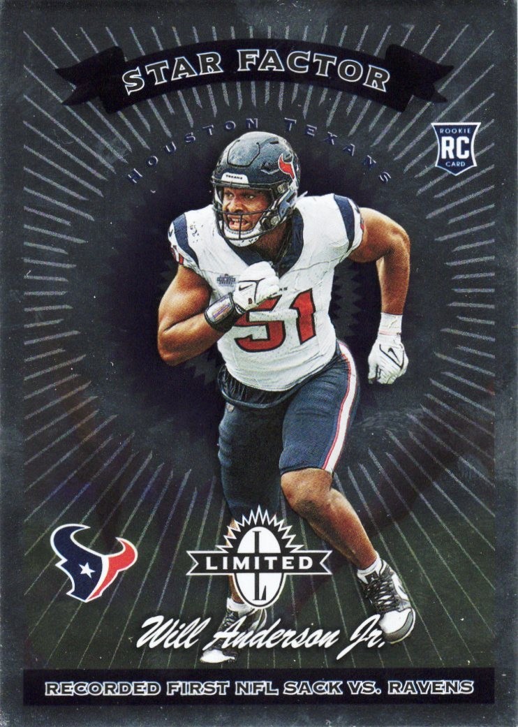 2023 Panini Limited - #60 Will Anderson Jr. RC Star Factor Limited Exposure