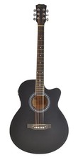 Electro Acoustic Guitar Matt Black Finish  40” Cutaway