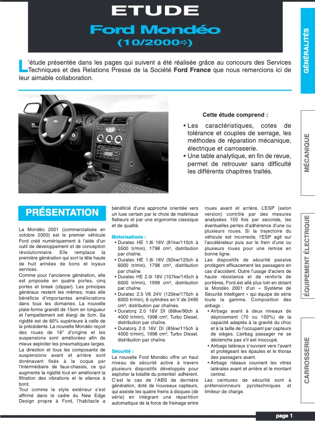 Manuel Atelier Ford Mondeo 2 2000-2007 RTA Français - Format CD PDF - Envoi 24H! - Photo 3/4