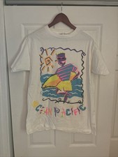 Vintage 80s Ocean Pacific OP Surfer One Size Fits All T-Shirt Made In USA White