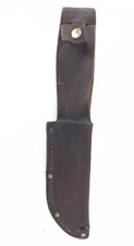 Worn Dark Brown Leather Fixed Blade Knife Sheath See Photos 2935-N