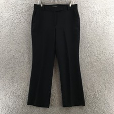 Talbots Heritage Dress Pants Womens 12 Black Classic Fit Flat Waist Zip Fly
