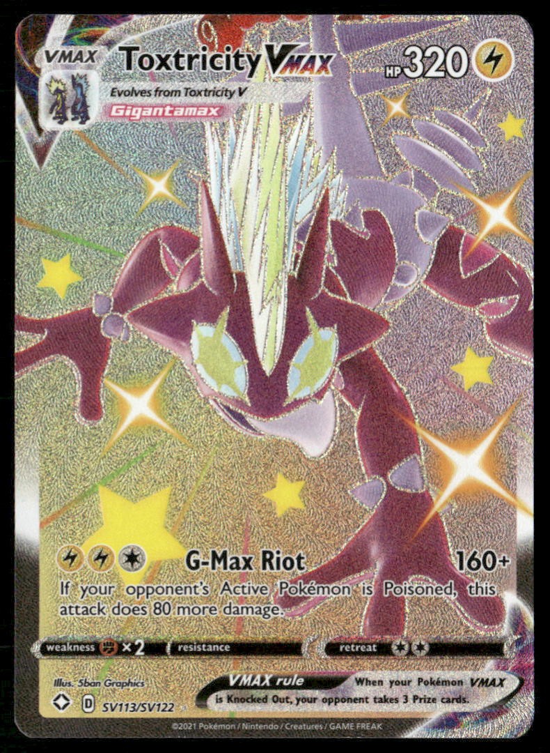TOXTRICITY VMAX SV113/SV122 HOLO VMAX RARE SHINING FATES SHINY VAULT POKEMON NM