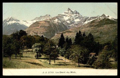 Postcard Mountain Landscape with Snow-Capped Peaks
