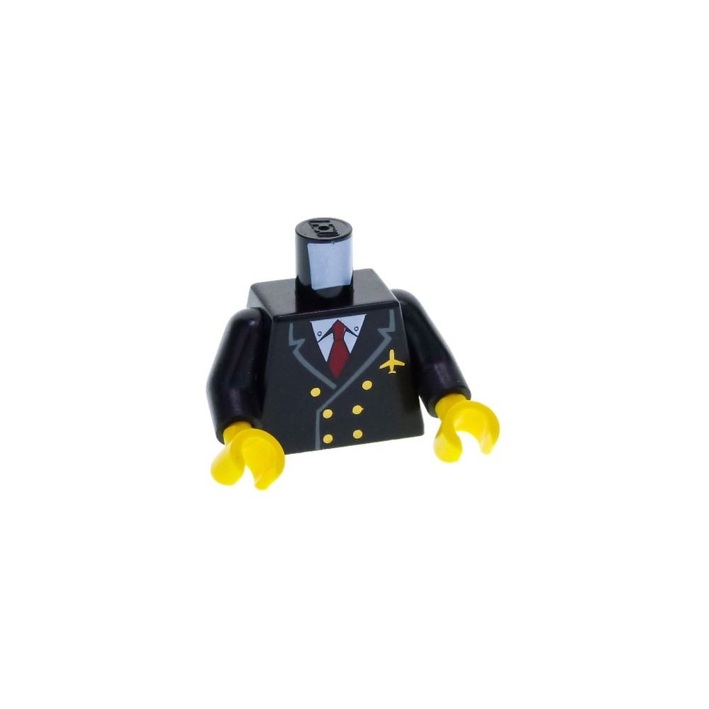 1X Lego Torso Minifigure Jacket 6 Buttons Tie Pilot AIR022 AIR029 973PB0109C01