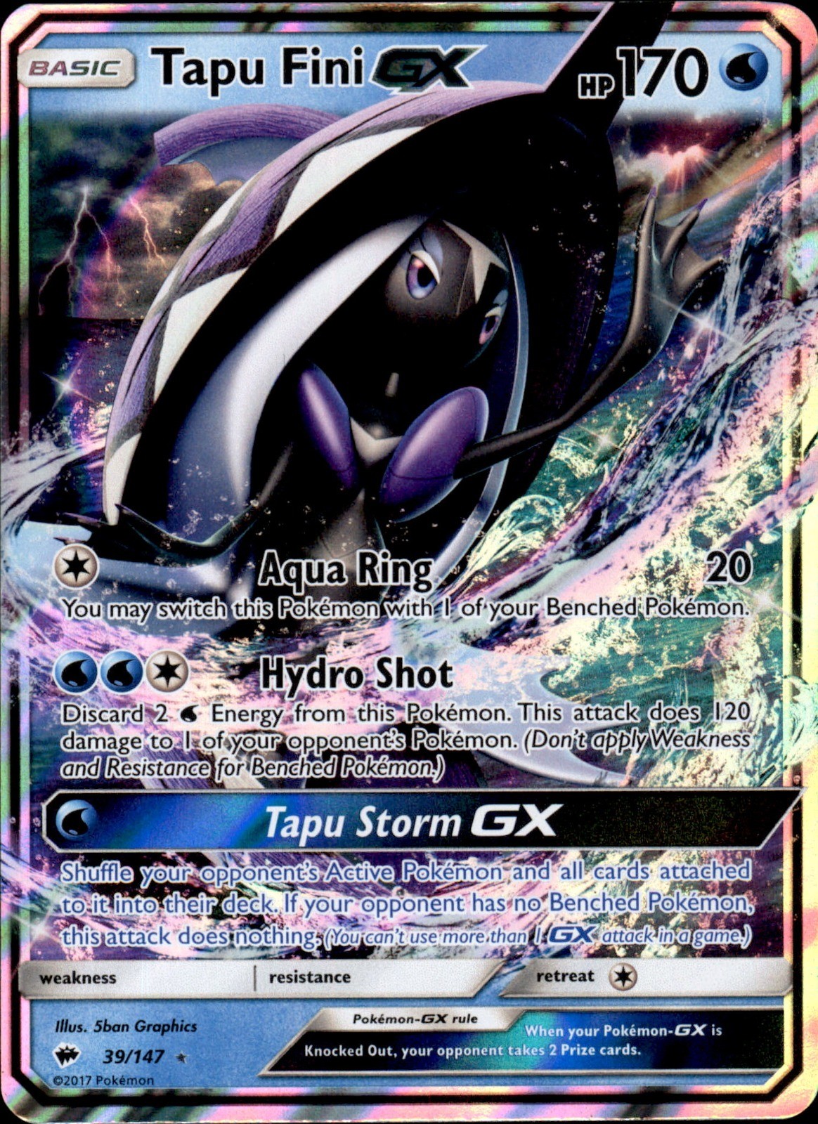 Tapu Fini GX 39/147 Holo - Pokemon SM - Burning Shadows - LP