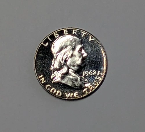 1962 Franklin Half Dollar Proof – 90% Silver – Edge Toning – Free Shipping