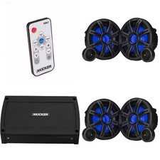 Kicker Premium Marine 2 Pair  8" Component Speaker and Amplifier bundle Inc...