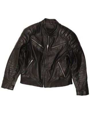 Xelement Herren Leder Biker Jacke UK 40 Large Schwarz Leather BI31
