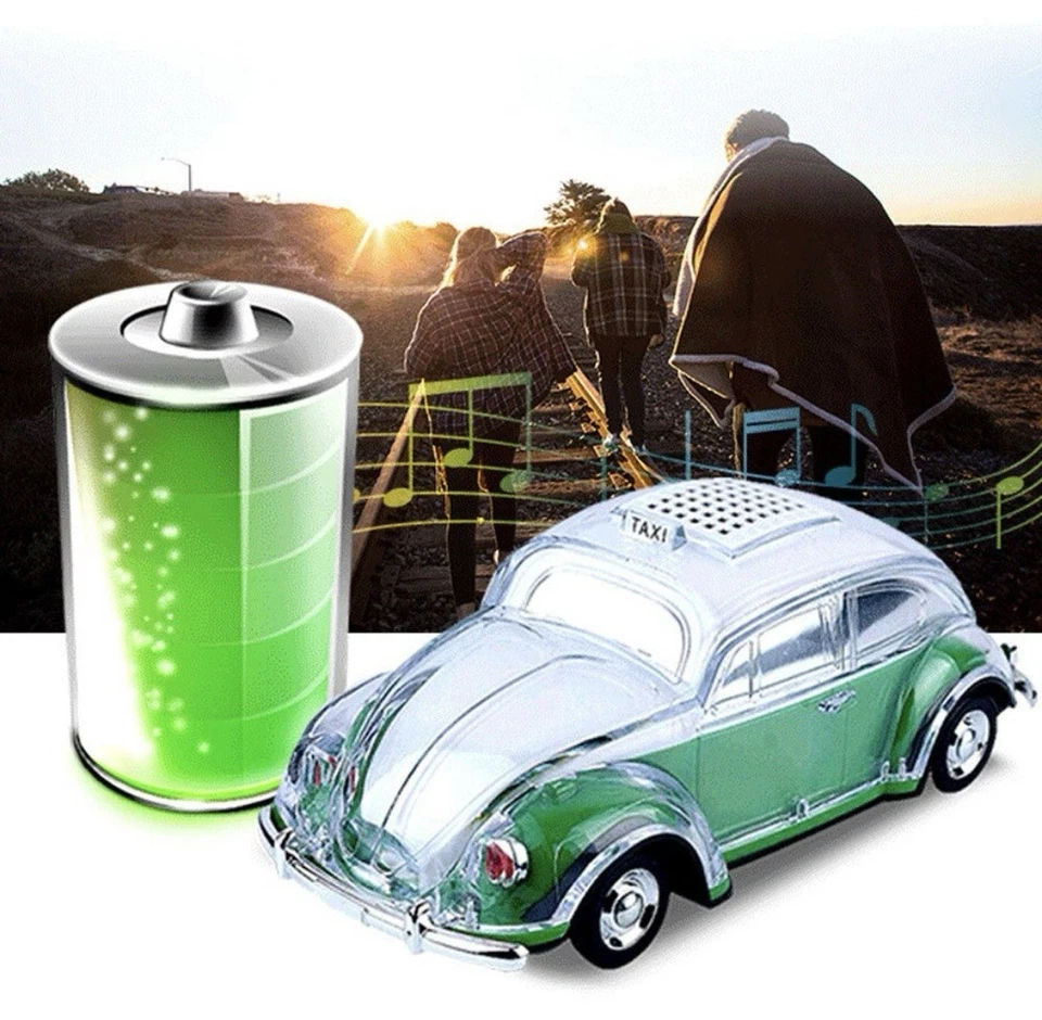 Altavoz portátil de dientes azules con diseño estilo escarabajo cristalino para taxi coche (5 colores) Foto 3 de 4