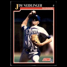 Jim Neidlinger Rookie #794.0 1991 Score Los Angeles Dodgers Baseball Card MLB. rookie card picture