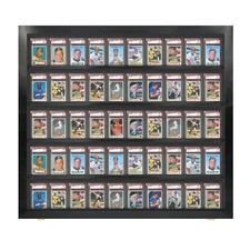 Baseball Card Display Case Sports Card Frame Lockable -Holds 50 PSA Graded Cards