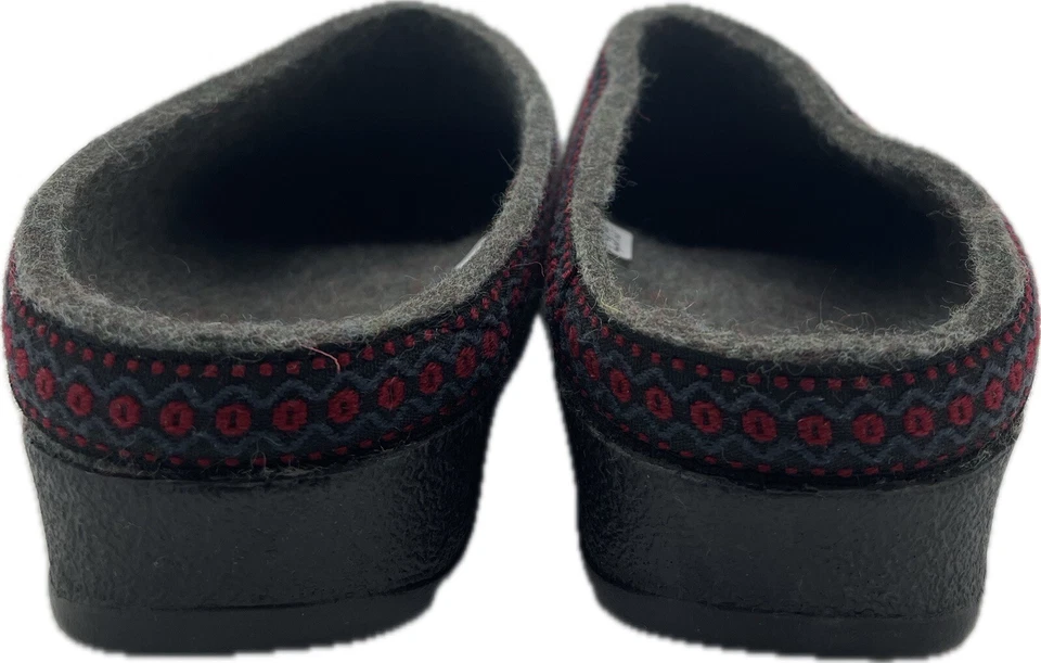 Zuecos de lana para mujer Stegmann suela de poli piedra con trenza roja talla 9,5 Foto 4 de 4