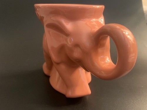 2000 Frankoma Glazed Pottery Political Republican "GOP" Elephant Pink MUG - Picture 2 of 8