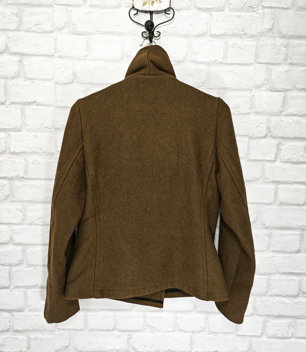 Fidelity by Gerald & Stewart Wool Pea Coat Dark Olive green Made