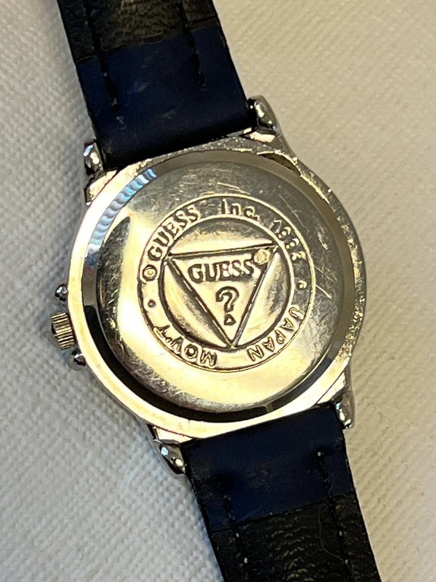 Vintage 1993 Guess Inc. Watch Japan Movt Red Blue Yellow