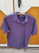 Men  s polo Ralph Lauren classic Fit Purple Polo Collard Shirt Sz Large L