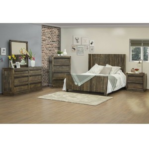 Crafters and Weavers Otto Rustic Brown 5 Piece Bedroom Set ...