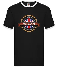 Made In Wigan - Mens Ringer - Hometown City Town FC Manchester Born In