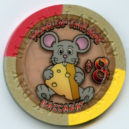 $8 Mandalay Bay Year of the Rat Baccarat Chip Las Vegas 2008