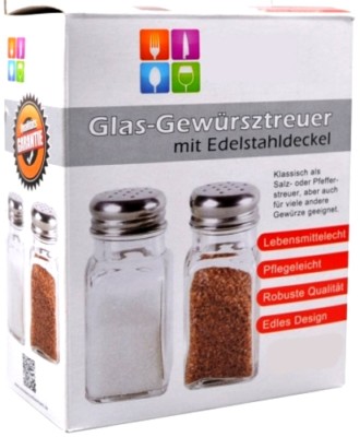 4x Gewürzstreuer aus Glas Edelstahldeckel Gewürzgläser Vorratsgläser Salzstreuer