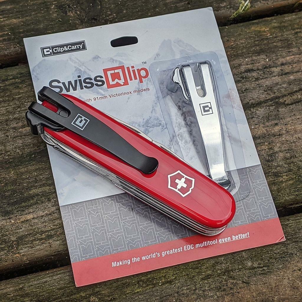 SwissQlip Black Deep Carry Pocket Clip Fits 91mm Victorinox Swiss