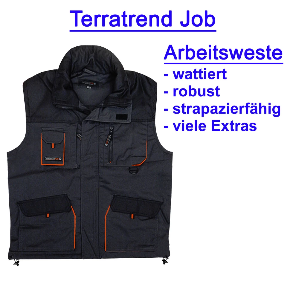 TERRATREND JOB Outdoorweste workwear Arbeitsweste Handwerker Terratrend Winter Beruf Gr. 48-66