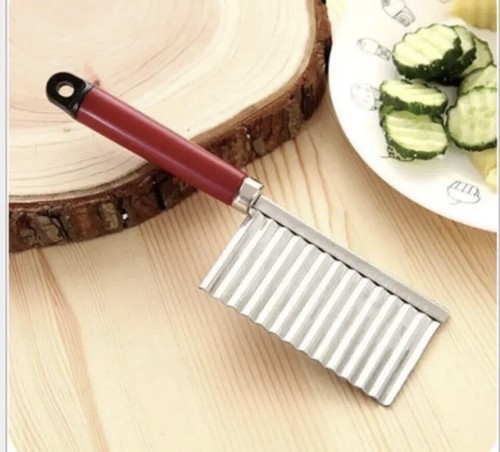 Crinkle Cutter Stainless Steel Potato Chip Salad Vegetable Wavy Cutter chopper - Picture 3 of 4