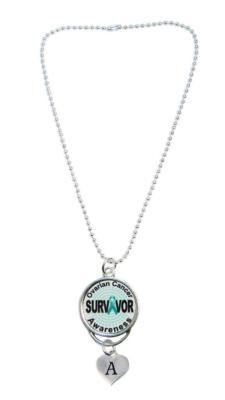 Custom Ovarian Cancer Awareness Survivor Rear View Mirror Car Initial or Family