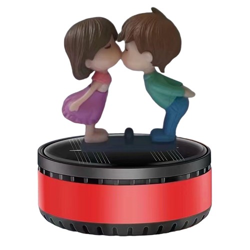 Car Air Freshener Solar Energy Rotating Kiss Couple Doll Car Fragrance Diffuser - Picture 17 of 17