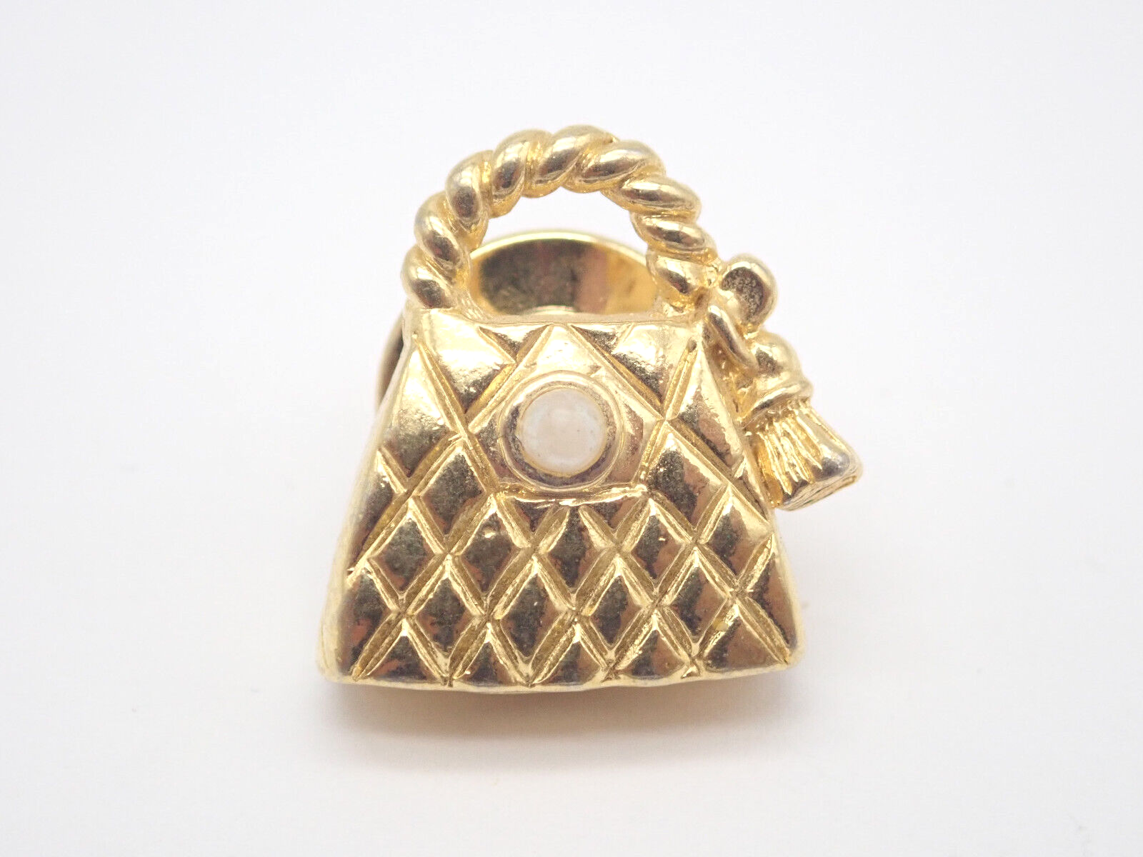 Handbag Purse Gold Tone Vintage Lapel Pin-image