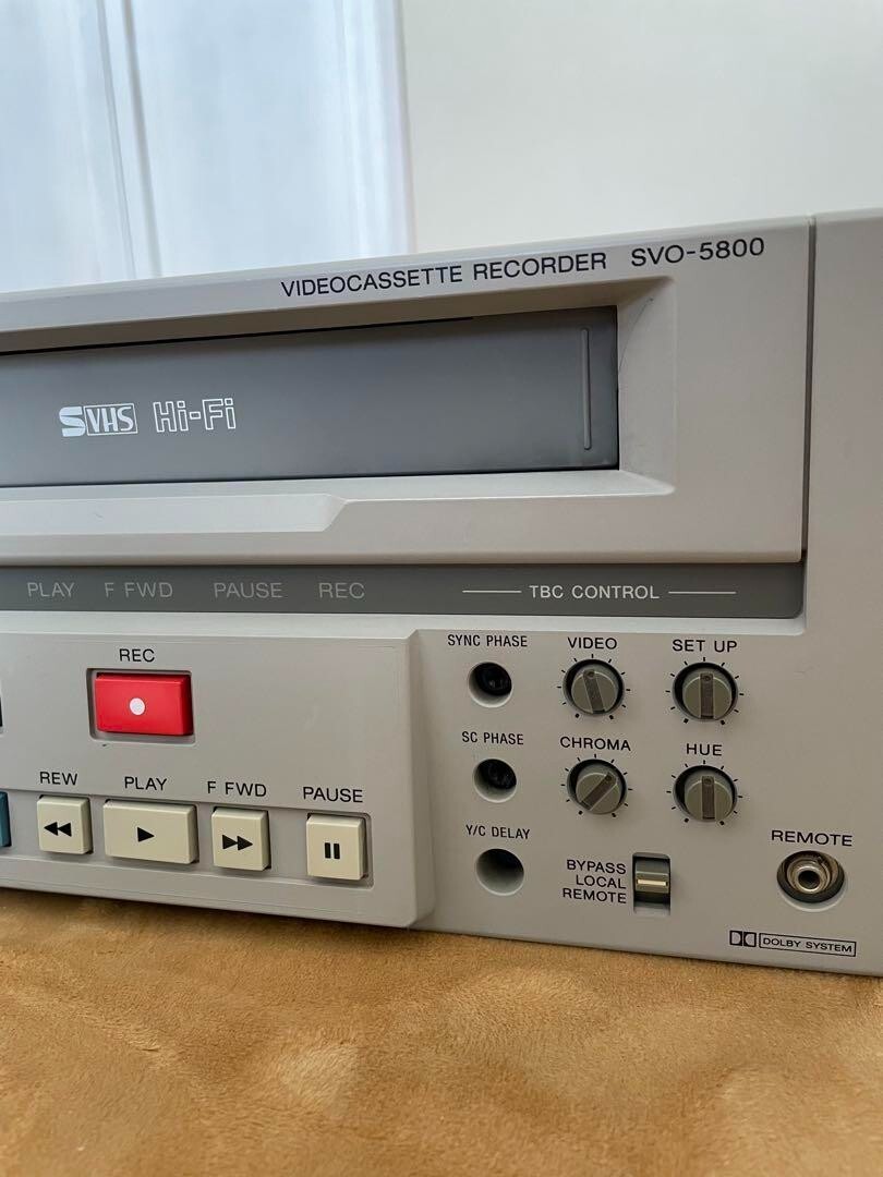 Sony SVO-5800 S-VHS Video Editing Deck Videocassette Sony SVO-5800 S-VHS Video Editing Deck Videocassette