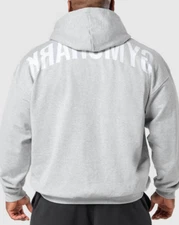 GYMSHARK Power Zip Up Hoodie Light Grey Core Marl