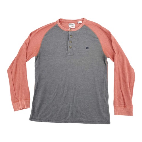 Timberland Mens Gray Henley Neck Waffle 