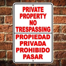 Spanish Warning Aviso 24 Hour Video Surveillance Security Keep Out Metal Sign