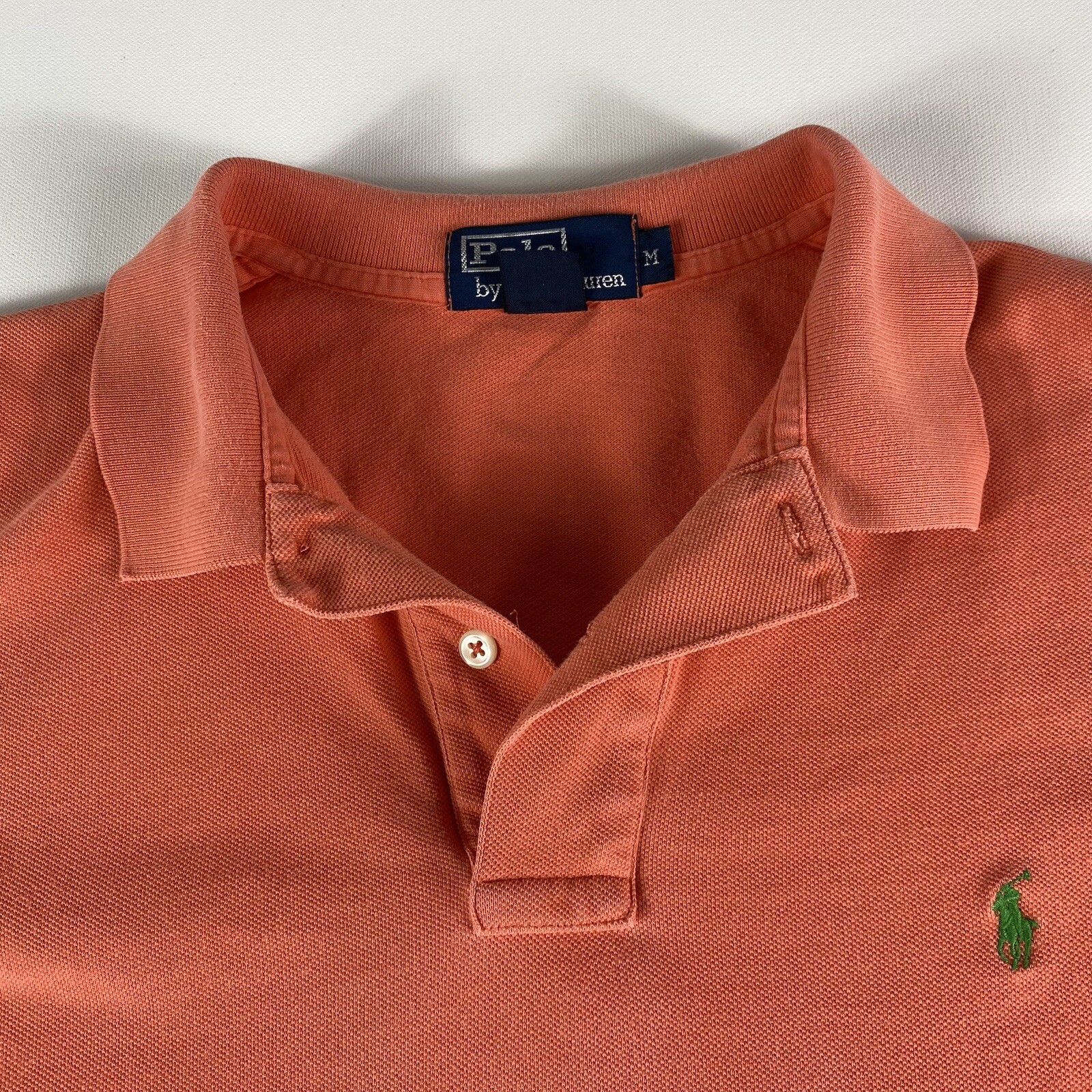 Polo vintage by Ralph Lauren camicia uomo arancione medio manica corta pony vintage