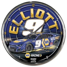 Chase Elliott 2024 Wincraft #9 NAPA Auto Parts 12" Chrome Round Clock